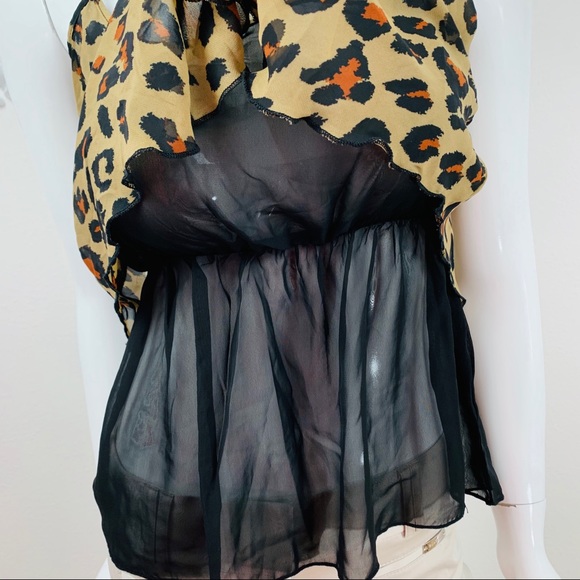 Derek / Layered Black , Animal Print Top - Picture 3 of 5
